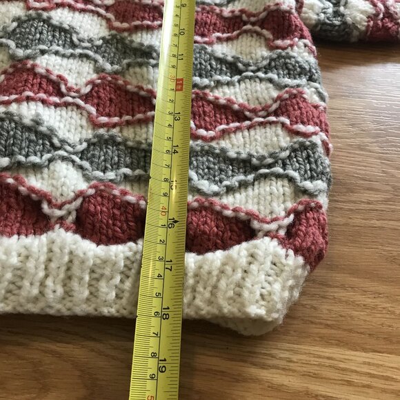 Kids Knitted Sweater Whimsical Waves Design Cozy Wool & Acrylic Small/Medium - Picture 6 of 11